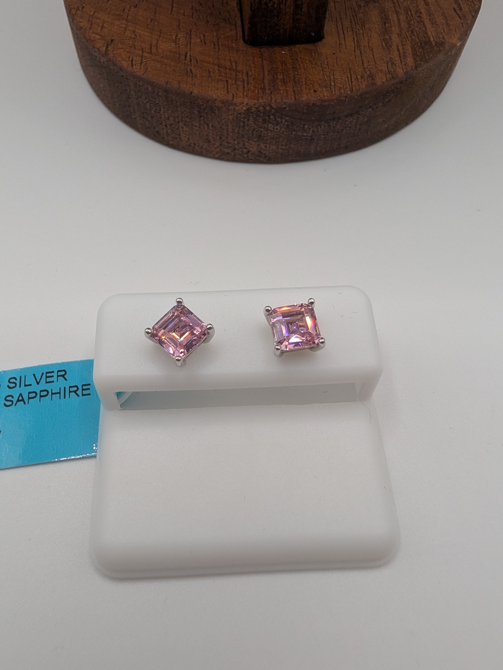 Sterling Silver Pink Sapphire AAA CZ Stud Earrings 2.40 CTTW 6mm